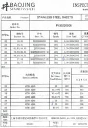 Сертификат на нержавеющие уголки AISI 304